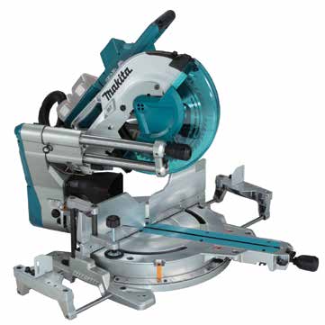 A mitre saw allows the user to cut at different angles and bevels. The Makita Slide Compound Mitre Saw also includes soft start technology to minimise start-up shock. Image credit: MAKITA